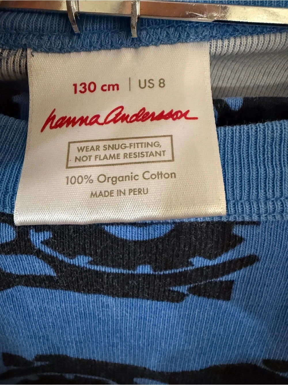 Hanna Andersson Blue and Black Motorcycle Pajama Set